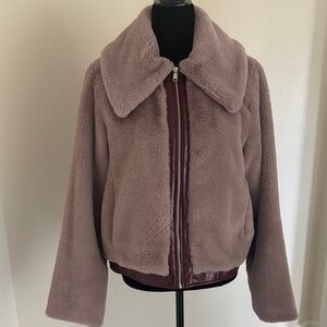 Maeve Dusty Pink Teddy Jacket